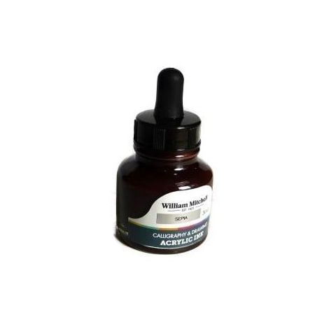 Tusz akrylowy do kaligrafii i rysunku William Mitchell 30ml Sepia